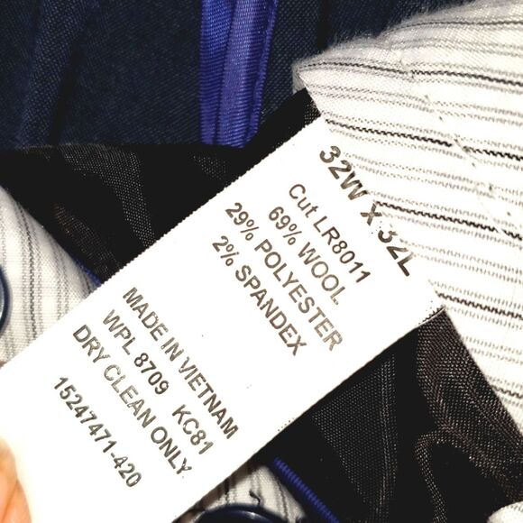 Kenneth Cole Men's Blue/gray Dress Slacks 32x32 - Picture 6 of 7